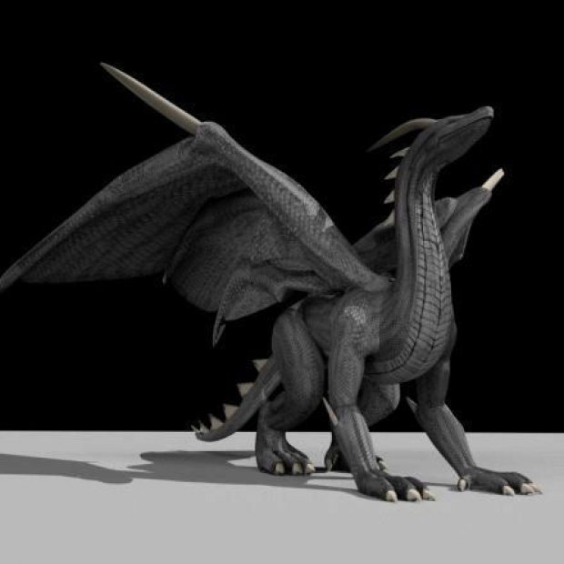 Black Dragon Rigged and Game Ready 3D