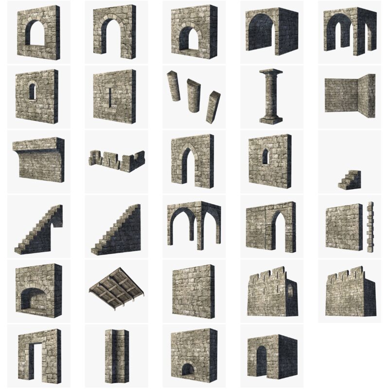 Modular Castle / Dungeon Building Set 3D