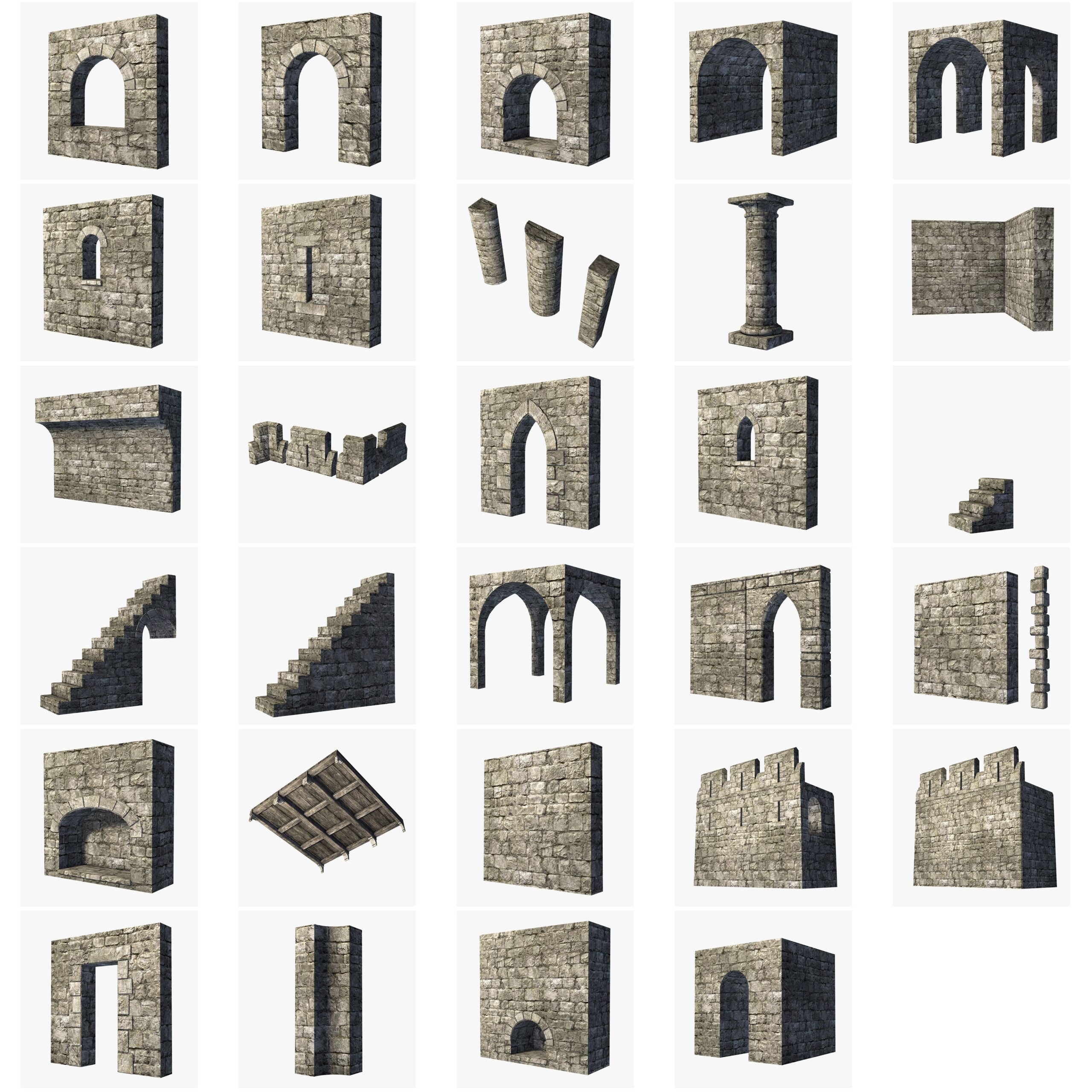 Modular Castle / Dungeon Building Set 3D