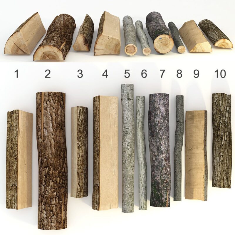 set of wooden logs